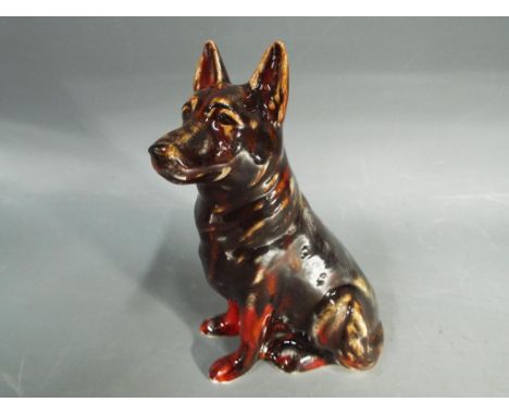 Anita Harris ceramic figurine of the German Shepherd dog, measures approximately 13 cm tall