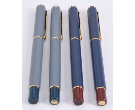 Parker, 88, a matte grey fountain pen and ball point pen, the fountain pen cap with gilt arrow clip, medium nib, cartridge fi