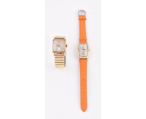 Hamilton, Gold filled wrist watch, no. 317306, Movement: Cal. 980, manual wind, 17 jewels   Case: Gold filled case, snap case