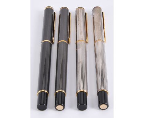 Parker, 88, a silver plated fountain pen and ball point pen, the fountain pen cap with gilt arrow clip, broad nib, cartridge 