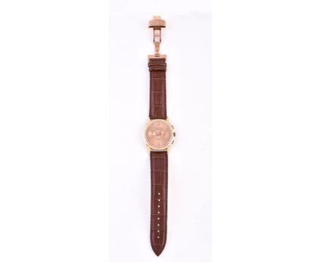 Beltane,   Gold coloured wrist watch   Movement: Cal. Landeron 248, manual wind chronograph, 17 jewels   Case: Gold coloured 