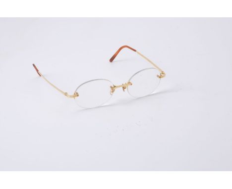 Cartier, a pair of titanium framed glasses, no. 3172933, with a screwed bridge and arms