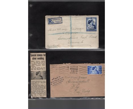 1948 £1 Silver Wedding on first day cover, registered Edinburgh ,clear cds 26 Apr 48 with charming contents describing the pu