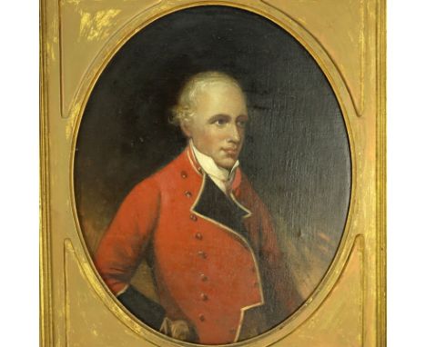 After: Gainsborough Dupont, British (1754-1797) Antique Oil on Canvas Portrait of a Officer in Red Coat. Unsigned, Beers Brot