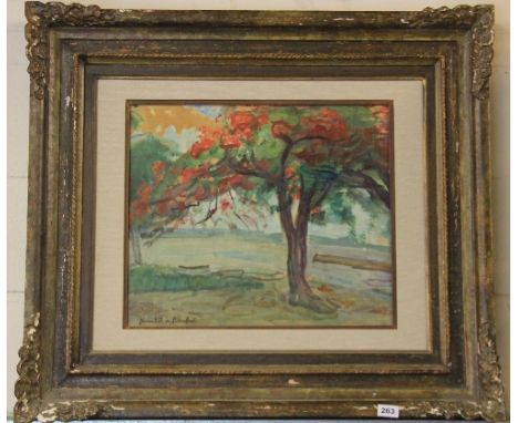 N De Pierre Fort a large painted framed oil on panel 89cm x 78cm