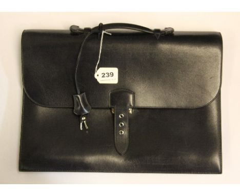 A Hermes Navy Blue leather Sac a Depeche.