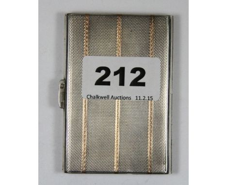 A 1920s hallmarked silver and gold card/cigarette case 8cm x 5cm x .7cm