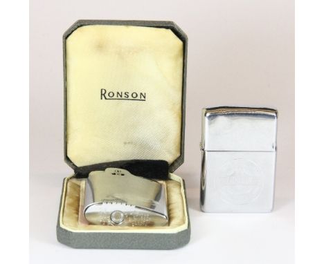A Zippo Top gun lighter and a Ronson lighter