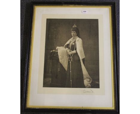Royalty Interest, a large framed portrait photograph ink signed by HM Queen Alexandra 71cm x 90cm