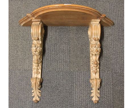 A lovely carved walnut wall bracket W 64cm x H 54cm