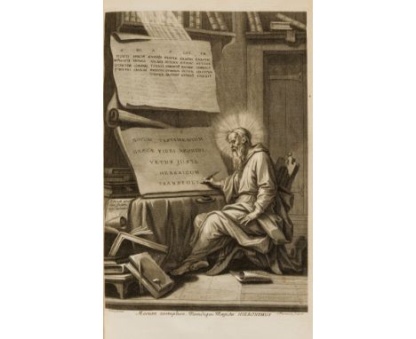 NO RESERVE Hieronymus (Eusebius) [Saint Jerome]. Divina Bibliotheca [Opera Omnia], 5 vol., engraved portrait frontispiece, en