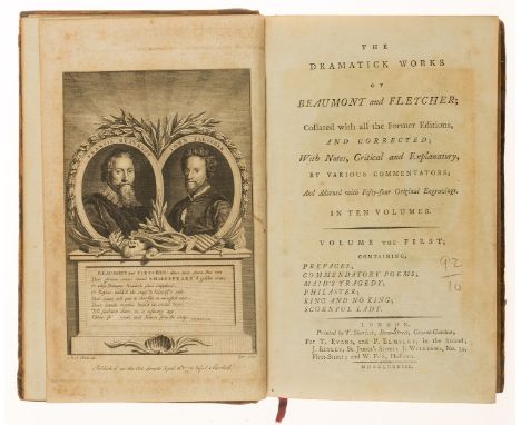 NO RESERVE Beaumont (Francis) and John Fletcher. The Dramatick Works..., 10 vol., half-titles, 54 engraved plates, some light