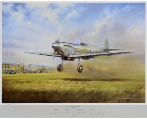 J.W. MITCHELL (BRITISH, CONTEMPORARY) 'First Flight of the Spitfire', 5 March 1936, colour print, limited edition 584/975, si