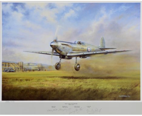 J.W. MITCHELL (BRITISH, CONTEMPORARY) 'First Flight of the Spitfire', 5 March 1936, colour print, limited edition 584/975, si