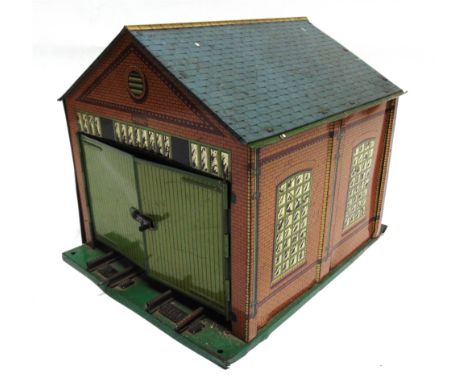 [O GAUGE]. A HORNBY NO.1 ENGINE SHED with twin two-rail fittings, unboxed.