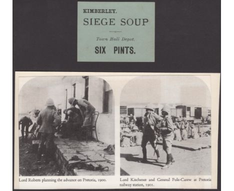 Siege of Kimberley, soup ticket for 6 pints at Town Hall depot, type 1, ND (1899-1900), pale green paper, uncirculated and ra