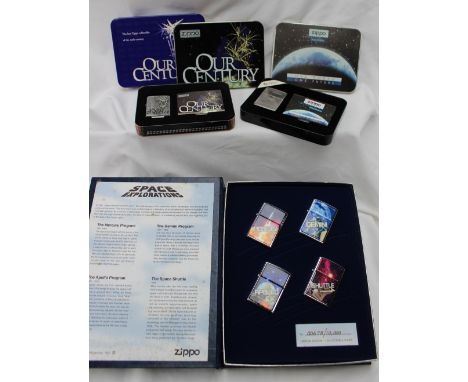 Zippo - Space Explorations, a set of four lighters for The Mercury Programme, The Gemini Program, The Apollo Programme and Th