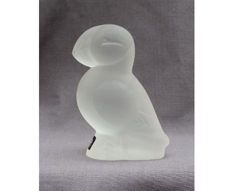 A Royal Krona Sweden glass puffin, RSPB Svenst Glas, 1975 limited edition of 4000 signed Lisa Larson, 12.5cm high 