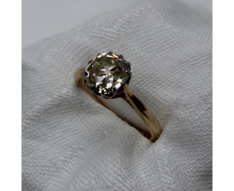 A Cushion cut solitaire diamond ring, approximately 2ct  measuring approximately 7mm wide x 8mm high x 5mm deep, to a white m