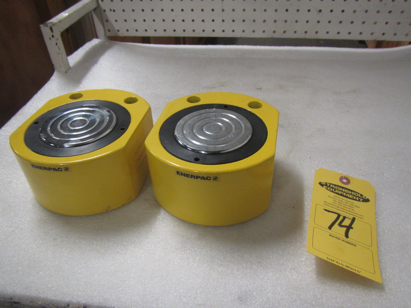 Lot of 2 (2 units) Enerpac RSM1000 100 Ton Hydraulic Jacks pancake jack style