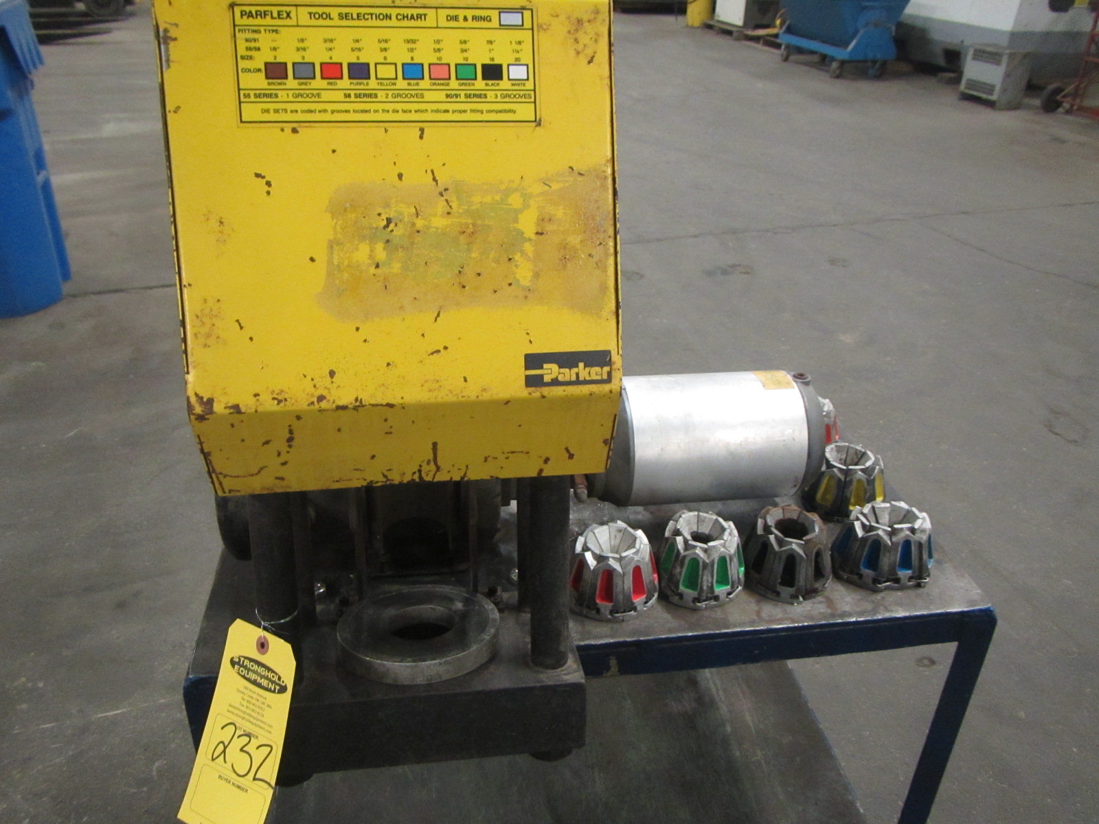 Parker Parkrimp model 80C080 Hydraulic Hose Crimper with 6 crimping dies