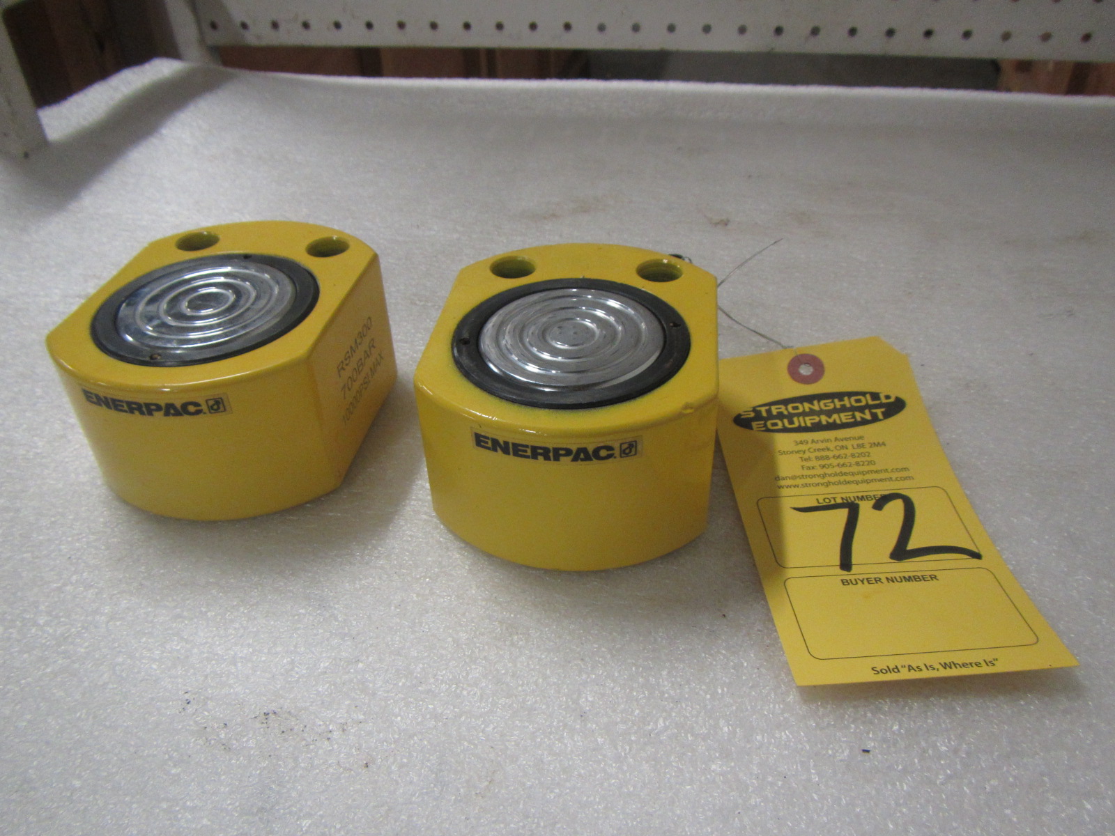 Lot of 2 (2 units) Enerpac RSM300 30 Ton Hydraulic Jacks pancake