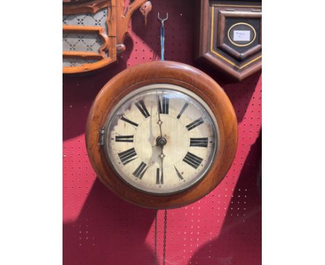 A Victorian mahogany cased postman's alarm clock, Roman dial a/f 