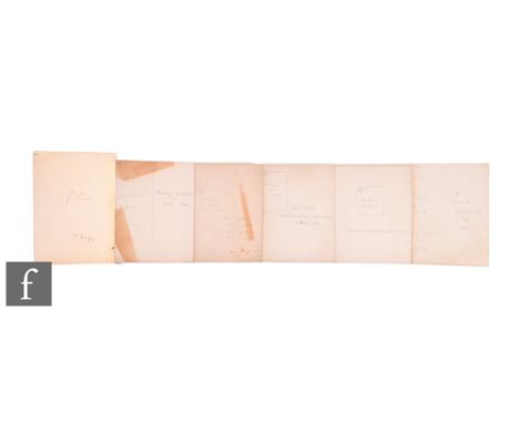 A.A.Milne (1882-1956 - Author - Winnie the Pooh) - Six original manuscript text drafts in pencil for Christmas Cards circa 19