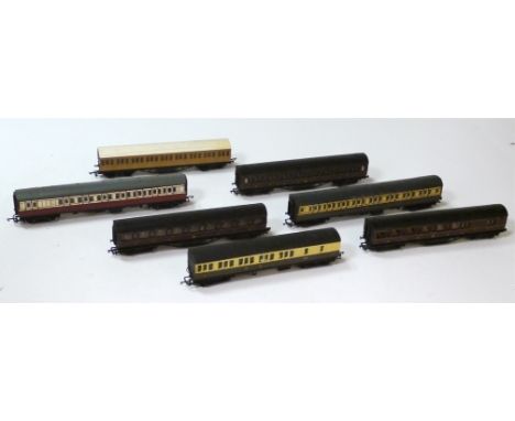 OO Gauge Coaching Stock by Various Makers, including 8 by Graham Farish (7 LMS, 1 LNER, all G-VG) together with 8 others by H