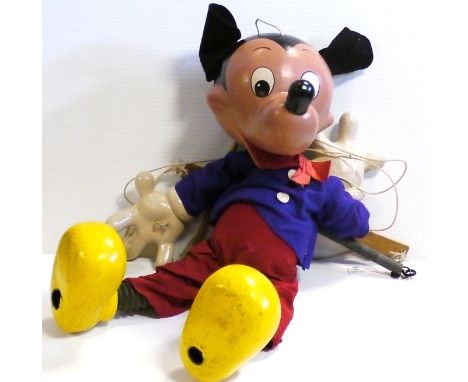 Large Pelham Puppet Mickey Mouse from the Display Range, hollow moulded head, body, feet and hands, painted facial features, 