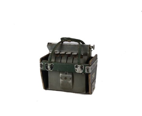 A 'Solomatic' 6-line Ticket Machine with Carrying Cradle, as used in the '50's and '60's for 'One-Person-Operated' buses, in 