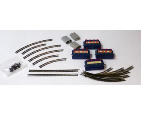 Marklin Z Gauge Unboxed Track,  including 5 turnout points, 4 multiple-switch units, various straight and curved rails, appro