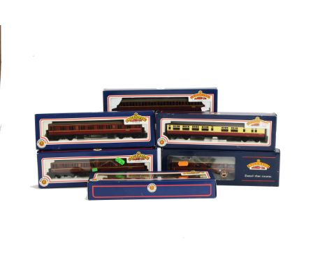 Bachmann 00 Gauge BR maroon Coaches, including, Suburbans, Collett Corridor and BR Mk1, all in original boxes, together with 