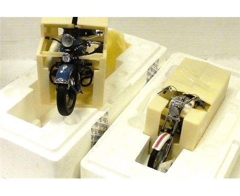 Modern Diecast Motorcycles, Franklin Mint includes 1-10 scale, Harley Davidson, 1948 FL, Panhead with certificate and Harley 