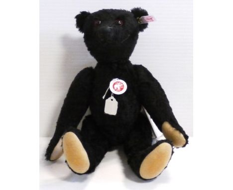Steiff 'Titanic Commemorative Bear', white label, 2012, reference 664151, no. 735, black mohair, beige felt paws, black glass