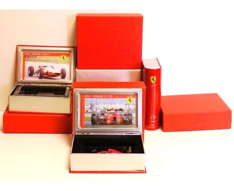 Ferrari La Storia Collection, five ixo racing cars, 1:43 scale, 156 F1 1963 German GP John Surtees, 641/F190 1990 French GP A