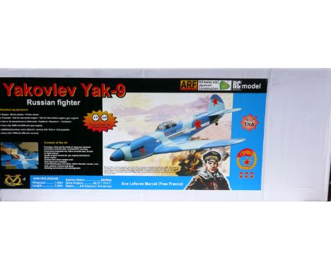 VQ Radio Controlled Plane Kit, Yakovlev Yak-9 Russian Fighter, wingspan 1.52m, balsa and plywood construction, glow plug engi