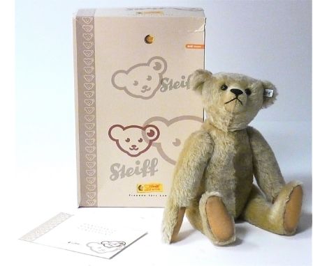 Steiff Teddy Bear, white label, no. 400506 'Centenary' Teddy Bear based on a design from 1907, golden mohair with brown felt 