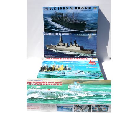 Trumpeter Military Ship Kits, no. 03504 Chinese P.L.A. Navy New Missile Boat Stioned H.K, no. 05308 S.S. John Brown, no. 0590