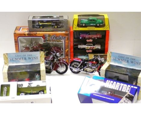 Modern Diecast, by Franklin Mint, Quartzo, Kager, Corgi. Franklin Mint Motorcycles, includes 1942 Harley Davidson WLA, Milita