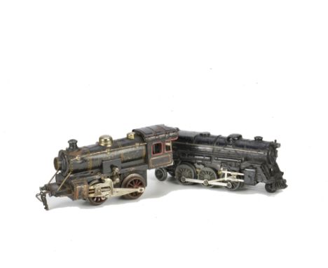 Electric O Gauge Locomotives by Krauss and Sakai, both lacking tenders, comprising Kraus 0-4-0 in black, P-F, mech loose in b