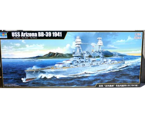 Trumpeter Ship Kit, 1:200 scale, no. 03701 USS Arizona BB-39 1941, in original box, unchecked for completeness, E, box VG 