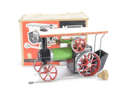 A Mamod TE1A Traction Engine,  with steering extension, funnel and instructions, in original box, G, box G, with writing conf