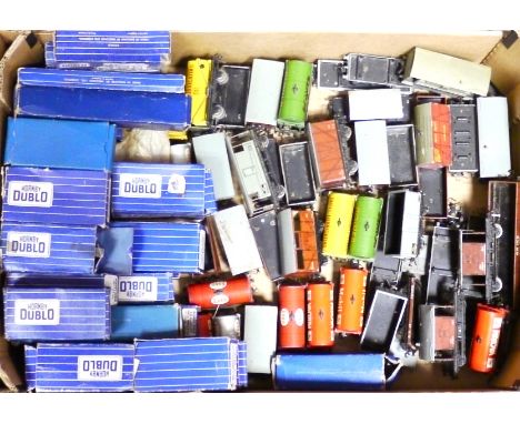 Large collection of Hornby Dublo 00 Gauge 3-Rail  Rolling Stock, including Vans, Tankers, open trucks, bogie wagons and conta