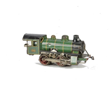 A Bing 0 Gauge LNER Electric 0-4-0 no 504, in lined green livery, F-G, lacks buffers, front lamp and tender, pick-up shoe rep
