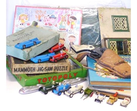 Post 1960's Toys, various toys including a Mettoy Tinplate Dolls House (dismantled), Magic Roundabout Puzzle, Top-Hand 250 to