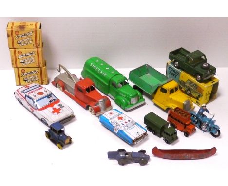 Tootsie, Budgie, Corgi and Matchbox Vehicles, cars, industrial and commercial vehicles including a Tootsietoy 1/24 Chicago Du