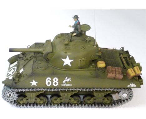 Radio Control Sherman Battle Tank, Heng Long, 1:16 scale Battle Tank, WW2 USA Sherman, not checked for operation and complete