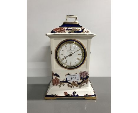 MASONS BLUE MANDALAY MANTLE CLOCK 24CM H