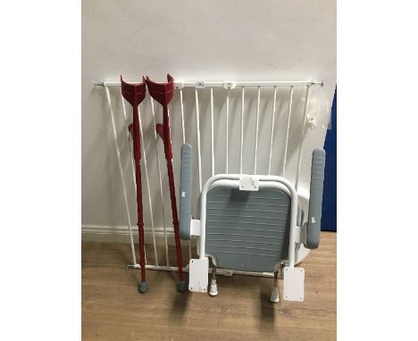 DISABLED FOLDING BATH SEAT CRUTCHES & DOG GATE